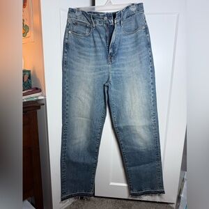 Good American “Good Boy” Super High-Rise Straight Crop Jean w/ deconstructed hem